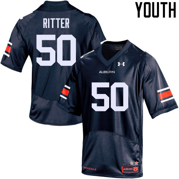Youth Auburn Tigers #50 Chase Ritter Navy College Stitched Football Jersey